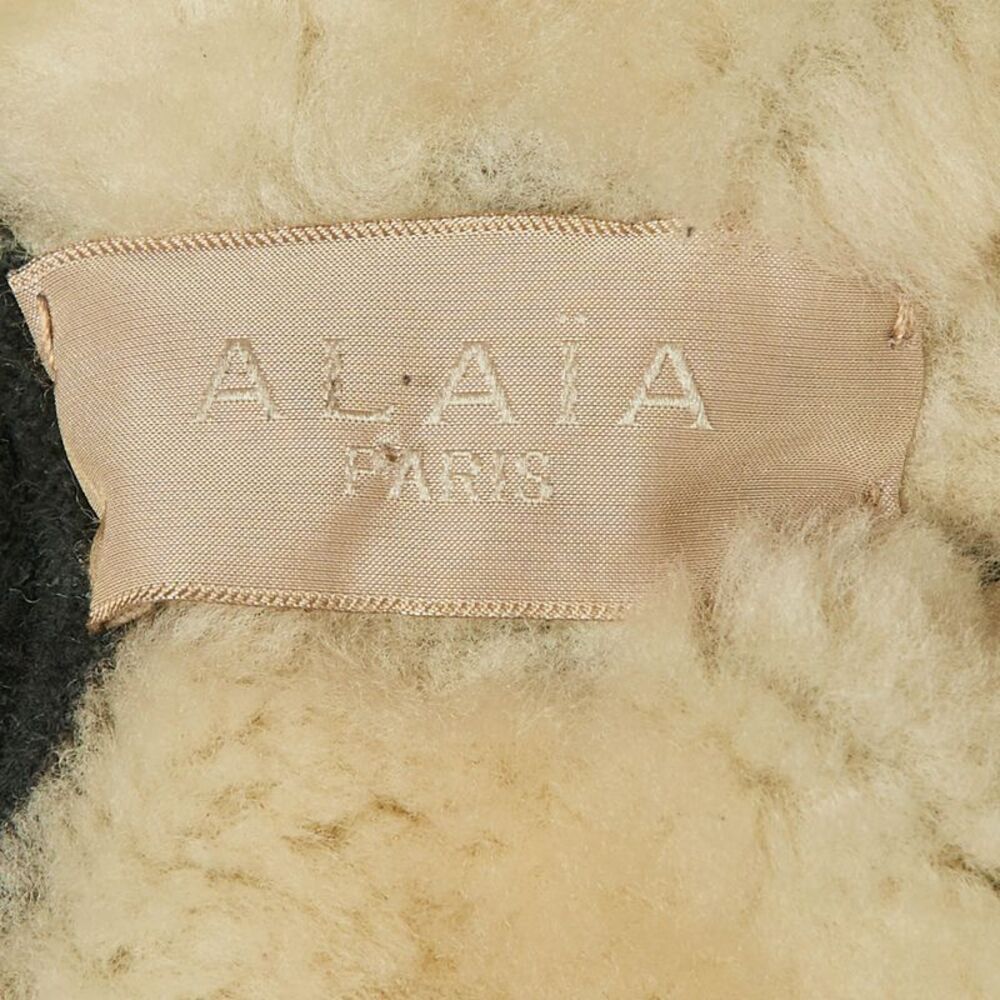 Alaia Brown/black Shearling Fringed Cropped Jacket M - Picture 4 of 5